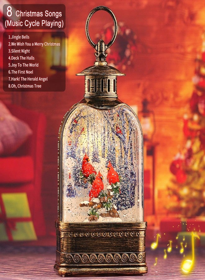 PEATOP كرة ثلجية لعيد الميلاد مقاس 11 بوصة، هدايا على شكل طائر الكاردينال، كرة ثلجية موسيقية مضيئة لامعة على شكل طائر الكاردينال، زينة عيد الميلاد الداخلية، مؤقت 6 ساعات، ديكور عيد الميلاد على شكل طائر الكاردينال الأحمر للنساء - Image 5